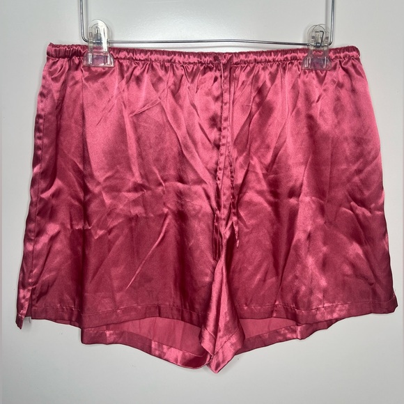 Vintage Satin Pajama Set 90s Valerie Stevens Sleevless Top Shorts Pink Silky Pjs - Picture 16 of 16